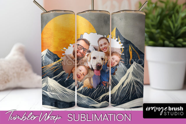 Photo Tumbler Wrap, Boho Family Frame Tumbler Sublimation Sublimation OrangeBrushStudio 