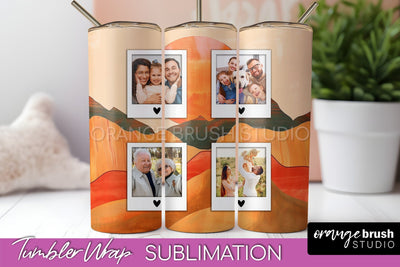 Photo Tumbler Wrap, Boho Family Frame Tumbler Sublimation Sublimation OrangeBrushStudio 