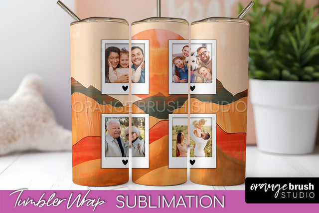 Photo Tumbler Wrap, Boho Family Frame Tumbler Sublimation Sublimation OrangeBrushStudio 