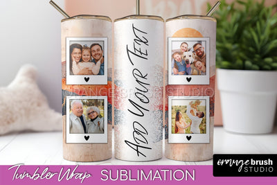 Photo Tumbler Wrap, Boho Family Frame Tumbler Sublimation Sublimation OrangeBrushStudio 