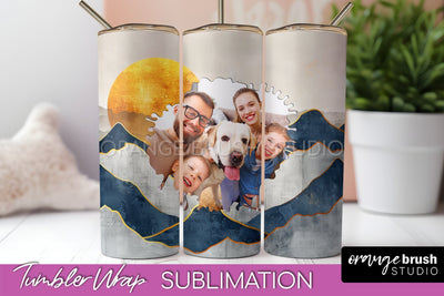 Photo Tumbler Wrap, Boho Family Frame Tumbler Sublimation Sublimation OrangeBrushStudio 