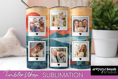 Photo Tumbler Wrap, Boho Family Frame Tumbler Sublimation Sublimation OrangeBrushStudio 