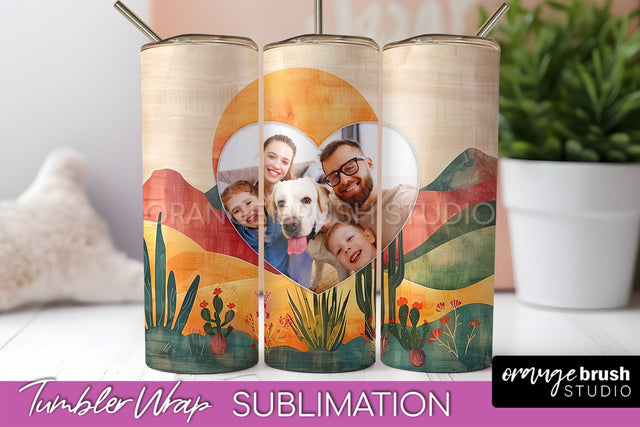 Photo Tumbler Wrap, Boho Family Frame Tumbler Sublimation Sublimation OrangeBrushStudio 