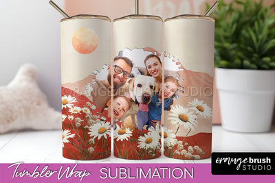 Photo Tumbler Wrap, Boho Family Frame Tumbler Sublimation Sublimation OrangeBrushStudio 