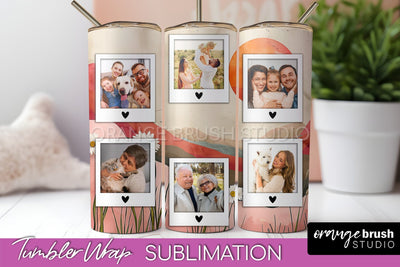 Photo Tumbler Wrap, Boho Family Frame Tumbler Sublimation Sublimation OrangeBrushStudio 