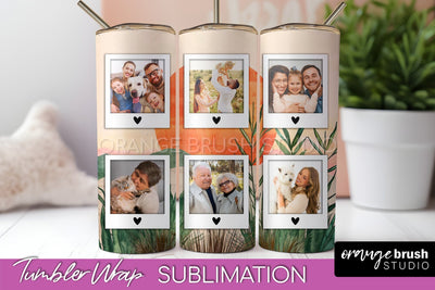 Photo Tumbler Wrap, Boho Family Frame Tumbler Sublimation Sublimation OrangeBrushStudio 