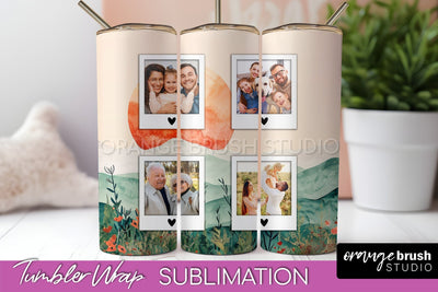 Photo Tumbler Wrap, Boho Family Frame Tumbler Sublimation Sublimation OrangeBrushStudio 