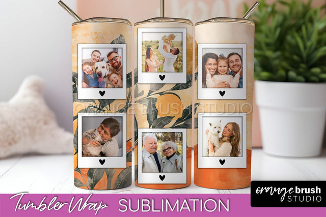 Photo Tumbler Wrap, Boho Family Frame Tumbler Sublimation Sublimation OrangeBrushStudio 