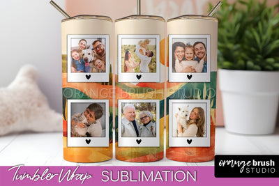 Photo Tumbler Wrap, Boho Family Frame Tumbler Sublimation Sublimation OrangeBrushStudio 