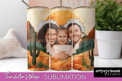Photo Tumbler Wrap, Boho Family Frame Tumbler Sublimation Sublimation OrangeBrushStudio 