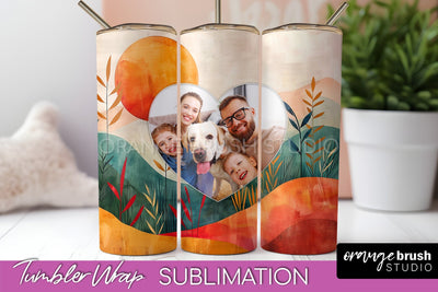 Photo Tumbler Wrap, Boho Family Frame Tumbler Sublimation Sublimation OrangeBrushStudio 