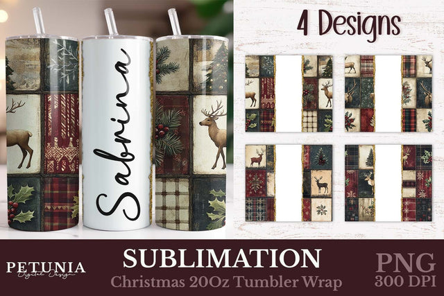 Photo Tumbler Wrap | Christmas Tumbler Wrap Sublimation PNG Sublimation Petunia Digital Design 