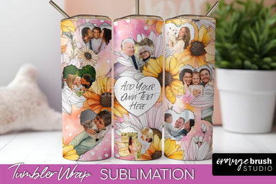 Photo Tumbler Wrap, Floral Picture Frame Tumbler Sublimation Sublimation OrangeBrushStudio 