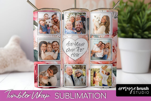 Photo Tumbler Wrap, Floral Picture Frame Tumbler Sublimation Sublimation OrangeBrushStudio 