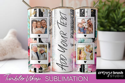 Photo Tumbler Wrap, Floral Picture Frame Tumbler Sublimation Sublimation OrangeBrushStudio 