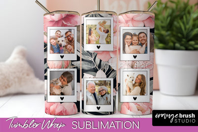 Photo Tumbler Wrap, Floral Picture Frame Tumbler Sublimation Sublimation OrangeBrushStudio 