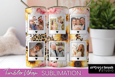Photo Tumbler Wrap, Floral Picture Frame Tumbler Sublimation Sublimation OrangeBrushStudio 