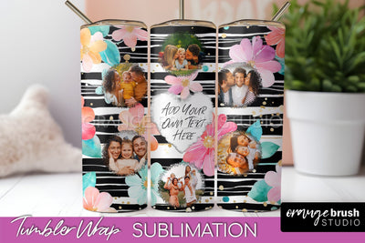 Photo Tumbler Wrap, Floral Picture Frame Tumbler Sublimation Sublimation OrangeBrushStudio 