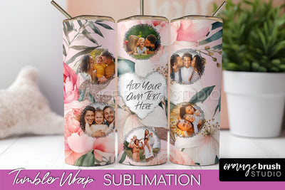 Photo Tumbler Wrap, Floral Picture Frame Tumbler Sublimation Sublimation OrangeBrushStudio 