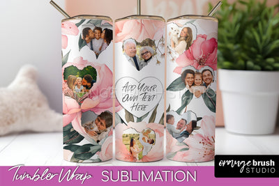 Photo Tumbler Wrap, Floral Picture Frame Tumbler Sublimation Sublimation OrangeBrushStudio 