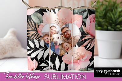 Photo Tumbler Wrap, Floral Picture Frame Tumbler Sublimation Sublimation OrangeBrushStudio 