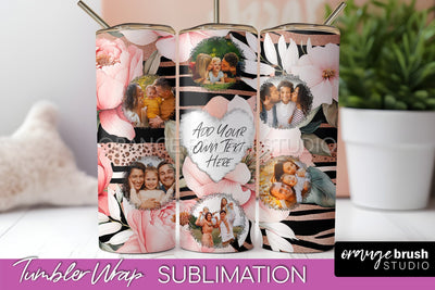 Photo Tumbler Wrap, Floral Picture Frame Tumbler Sublimation Sublimation OrangeBrushStudio 