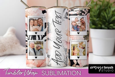 Photo Tumbler Wrap, Floral Picture Frame Tumbler Sublimation Sublimation OrangeBrushStudio 