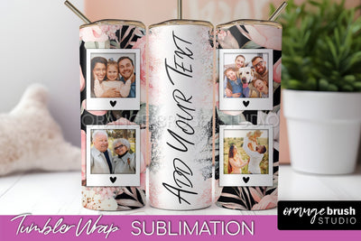 Photo Tumbler Wrap, Floral Picture Frame Tumbler Sublimation Sublimation OrangeBrushStudio 