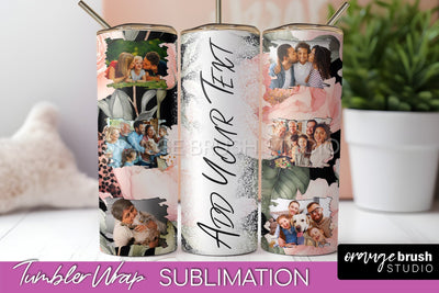 Photo Tumbler Wrap, Floral Picture Frame Tumbler Sublimation Sublimation OrangeBrushStudio 