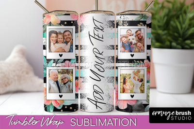 Photo Tumbler Wrap, Floral Picture Frame Tumbler Sublimation Sublimation OrangeBrushStudio 