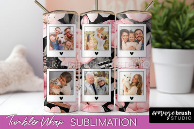 Photo Tumbler Wrap, Floral Picture Frame Tumbler Sublimation Sublimation OrangeBrushStudio 