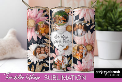 Photo Tumbler Wrap, Floral Picture Frame Tumbler Sublimation Sublimation OrangeBrushStudio 