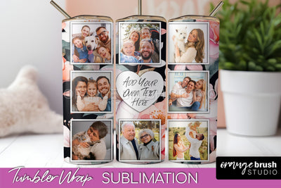 Photo Tumbler Wrap, Floral Picture Frame Tumbler Sublimation Sublimation OrangeBrushStudio 