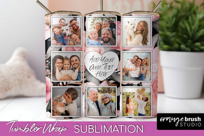 Photo Tumbler Wrap, Floral Picture Frame Tumbler Sublimation Sublimation OrangeBrushStudio 