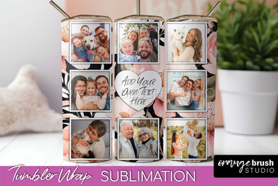 Photo Tumbler Wrap, Floral Picture Frame Tumbler Sublimation Sublimation OrangeBrushStudio 
