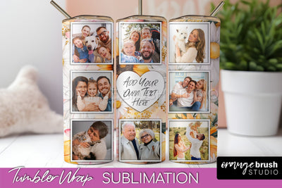 Photo Tumbler Wrap, Floral Picture Frame Tumbler Sublimation Sublimation OrangeBrushStudio 