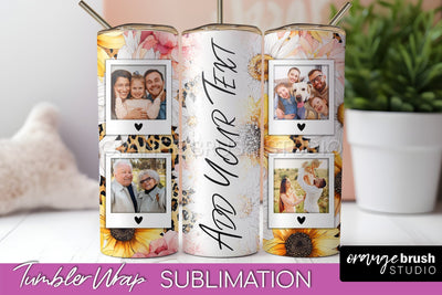 Photo Tumbler Wrap, Floral Picture Frame Tumbler Sublimation Sublimation OrangeBrushStudio 
