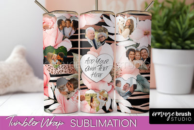 Photo Tumbler Wrap, Floral Picture Frame Tumbler Sublimation Sublimation OrangeBrushStudio 