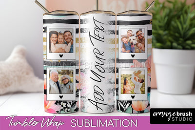 Photo Tumbler Wrap, Floral Picture Frame Tumbler Sublimation Sublimation OrangeBrushStudio 