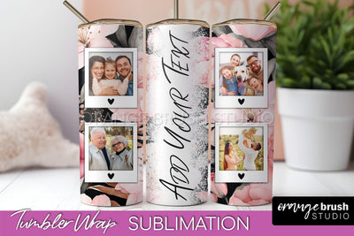 Photo Tumbler Wrap, Floral Picture Frame Tumbler Sublimation Sublimation OrangeBrushStudio 