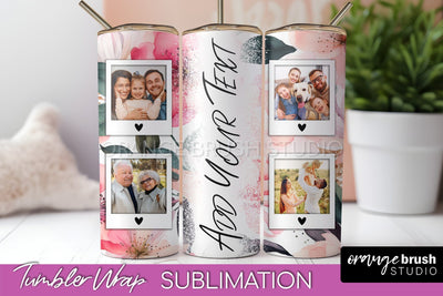 Photo Tumbler Wrap, Floral Picture Frame Tumbler Sublimation Sublimation OrangeBrushStudio 