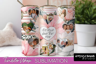 Photo Tumbler Wrap, Floral Picture Frame Tumbler Sublimation Sublimation OrangeBrushStudio 