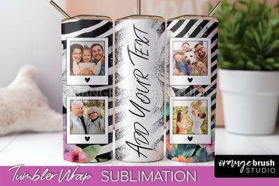 Photo Tumbler Wrap, Floral Picture Frame Tumbler Sublimation Sublimation OrangeBrushStudio 