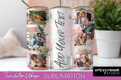 Photo Tumbler Wrap, Floral Picture Frame Tumbler Sublimation Sublimation OrangeBrushStudio 