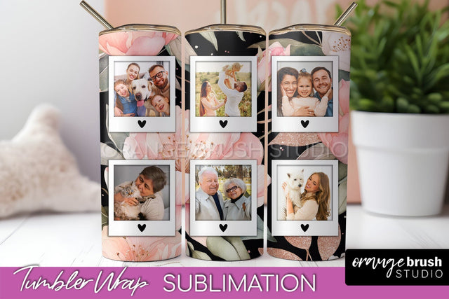 Photo Tumbler Wrap, Floral Picture Frame Tumbler Sublimation Sublimation OrangeBrushStudio 