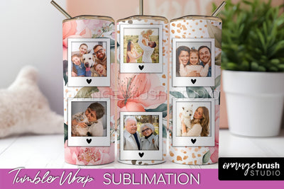 Photo Tumbler Wrap, Floral Picture Frame Tumbler Sublimation Sublimation OrangeBrushStudio 