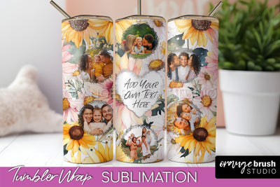Photo Tumbler Wrap, Floral Picture Frame Tumbler Sublimation Sublimation OrangeBrushStudio 