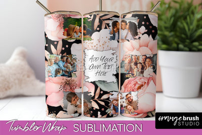 Photo Tumbler Wrap, Floral Picture Frame Tumbler Sublimation Sublimation OrangeBrushStudio 