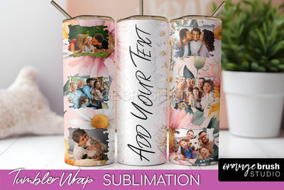 Photo Tumbler Wrap, Floral Picture Frame Tumbler Sublimation Sublimation OrangeBrushStudio 