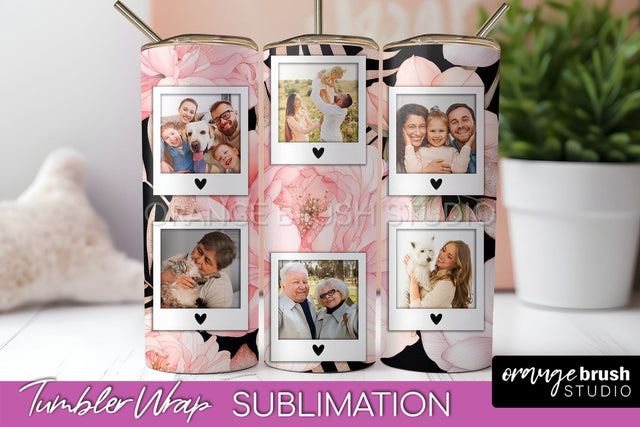 Photo Tumbler Wrap, Floral Picture Frame Tumbler Sublimation Sublimation OrangeBrushStudio 